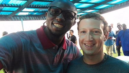 Chukwuemeka Fred Agbata, presenter of Tech Trends on Channels Television and Mark Zuckerberg, founder of Facebook